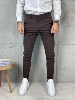 Muške slim fit pantalone braon