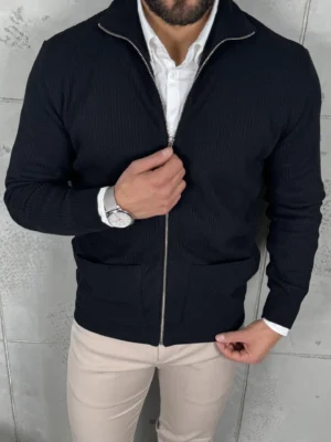 PREMIUM Džemper/Jakna sa Rajsferšlusom – Crna