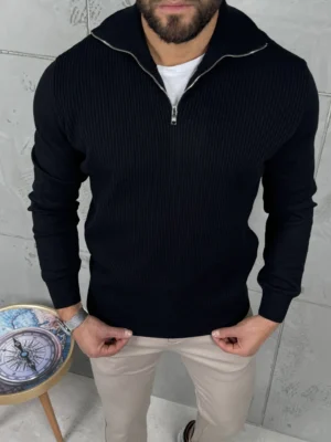 PREMIUM Muški Džemper Zip – Crna