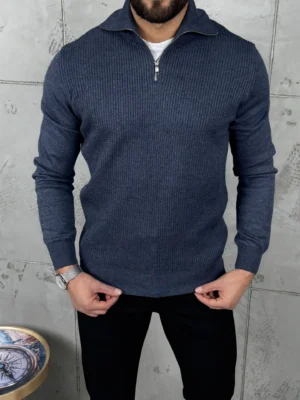 PREMIUM Muški Džemper Zip – Plava